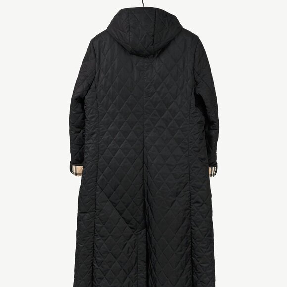 Burberry Black Quilted Hooded Long Jacket - Picture 2 of 13